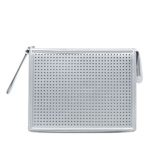 Pre-Loved Chanel Perforated Metallic Lambskin Led Boy 2.0 Clutch